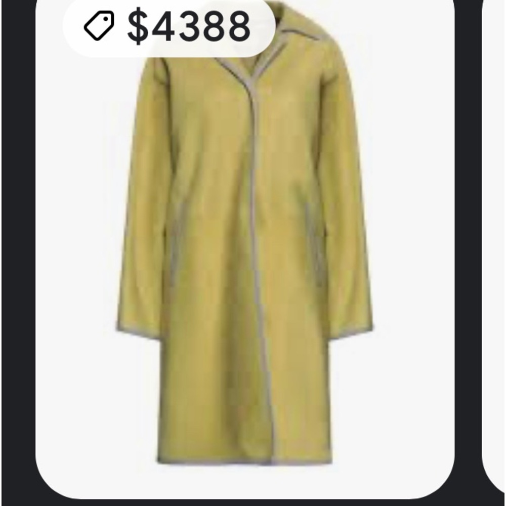 PRADA Acid Green Lamb Skin Suede Coat View 2